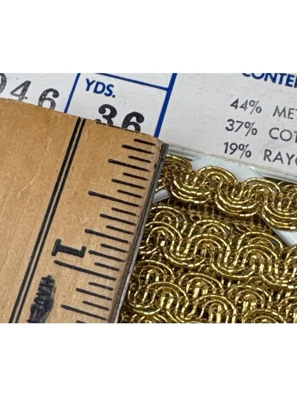Embassy Trimmings Metallic Gold Braid Trim 1 yard Art 18-5024 Vintage Craft Supp